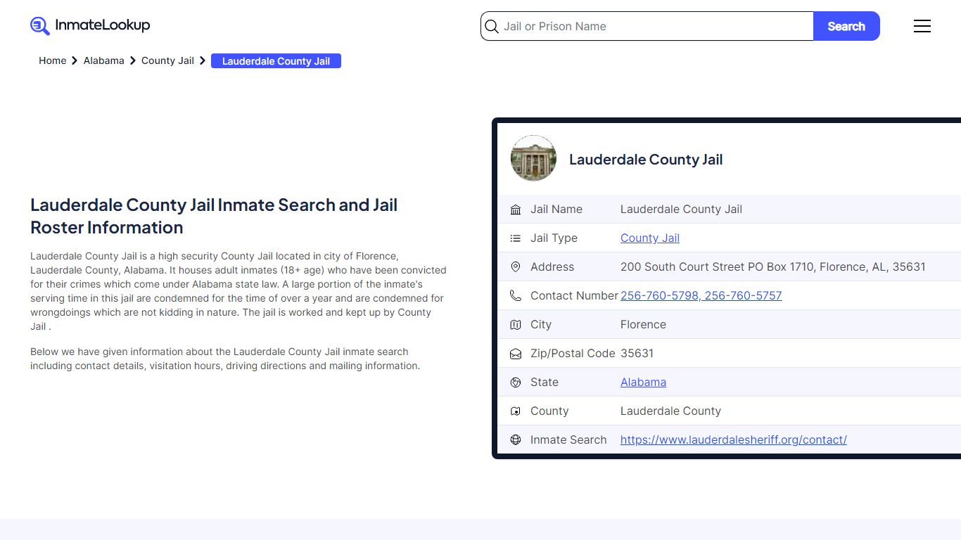 Lauderdale County Jail Inmate Search, Jail Roster ... - Inmate Lookup