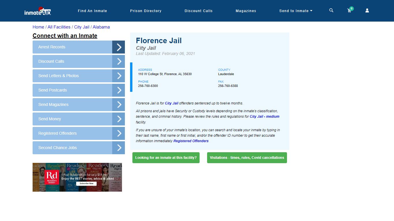 Florence Jail | Inmate Locator